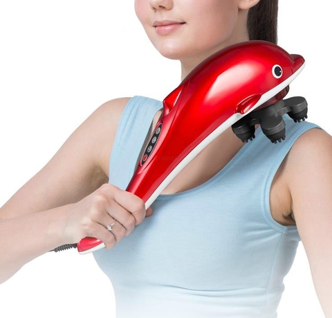 Electric Dolphin Handheld Massager Vibration Infrared Neck Back Feet Massage Hammer Roller Relax Health Massage Stick ► Photo 1/6