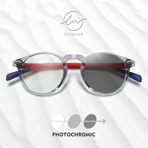 LM New Photochromic Anti Blue Light Glasses Men Gaming Round Blocking Blue Ray Classic TR90 Women Protection Eyeglasses Computer ► Photo 1/6