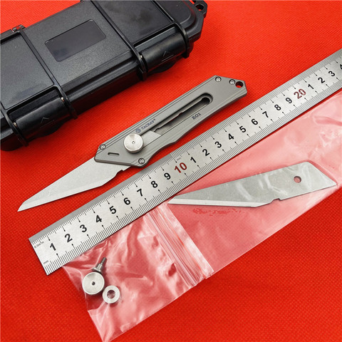 Tacray titanium alloy handle E01 art knife wallpaper knife portable outdoor survival rescue EDC tool ► Photo 1/6