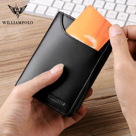 Designer Luxury Brand Small Short Genuine Leather Men Wallet