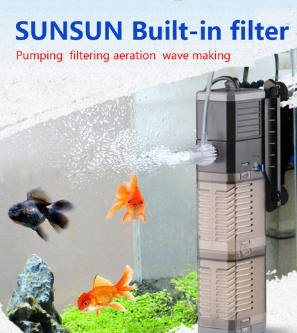 Super 4 In 1 Sunsun Internal Aquarium Filter Pump Fish Tank Multifunction Wave Maker Water Circulation Air Pump Filter ► Photo 1/6