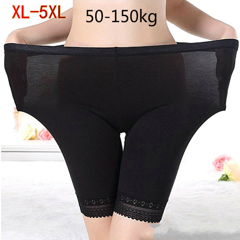 Summer Women Bralette Seamless Lace Safety Pants Women Underwear Mid-Waist Plus Size Panties Anti-Light Safety Shorts 5XL ► Photo 1/6