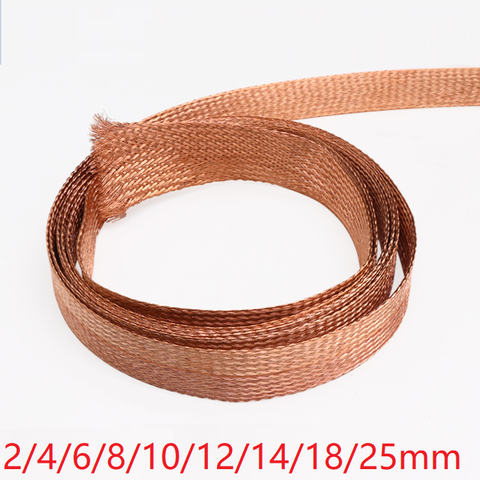 Copper Braided Sleeve 2 4 6 8 10 12 14 18 25 mm Wire Wrap Anti-interference Signal Cable Shield Protect Line Screen Metal Sheath ► Photo 1/1