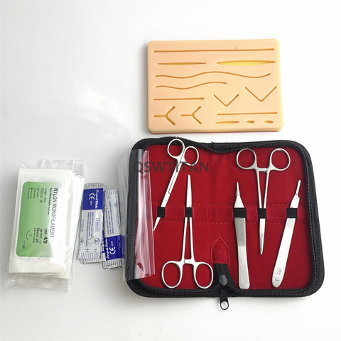Surgical Suture Training Kit Skin Operate Suture Practice Model Training Pad Needle Scissors Tool Kit Teaching equipment ► Photo 1/6
