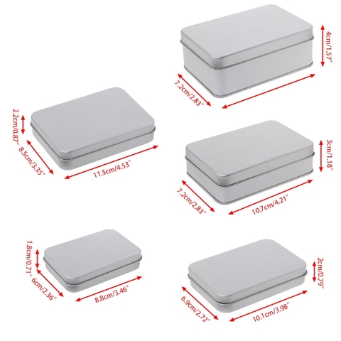 Small Metal Tin Silver Storage Box Case Organizer For Money Coin Candy Key ► Photo 1/6