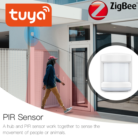 Tuya ZigBee PIR Sensor IFTTT Battery Powered Smart Wireless WIFI PIR Motion Sensor Detector Home Alarm System ZigBee PIR Sensor ► Photo 1/5