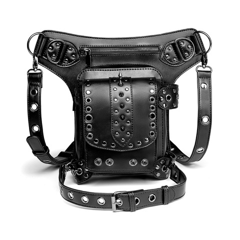 Norbinus Men Steampunk Waist Bags Motorcycle Leg Belt Bag Multifunction Women Shoulder Crossbody Bag Punk Moto&Biker Back Pack ► Photo 1/1