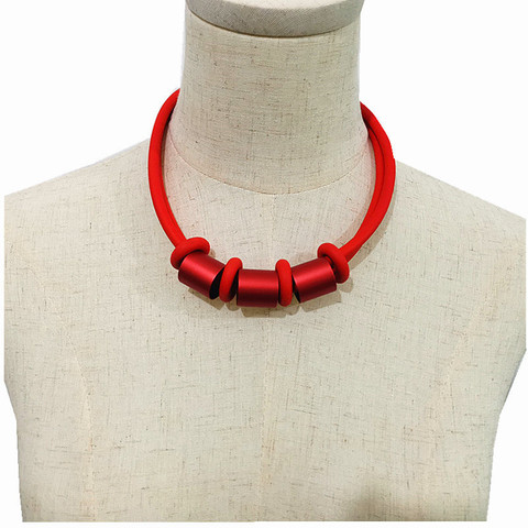 YD&YDBZ New Style Rubber Rope Short Necklace Charms For Women Gothic Metal Jewelry Necklaces Ethnic Clothing Accessories Chokers ► Photo 1/4