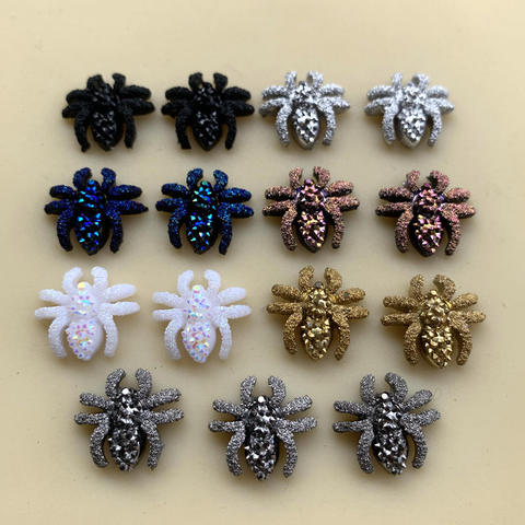 60pcs 13mm Vintage Mini Spider Flat back resin cabochons Rhinestone Crystal Strass For Clothes Jewelry Making DIY Crafts ► Photo 1/6