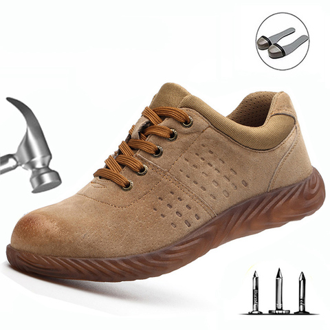 Labor Insurance Shoes2022 Men Steel Head Anti-smash Stab-resistant Anti-slip Electric Welder Beef Tendon Jelly Bottom Work Shoes ► Photo 1/6