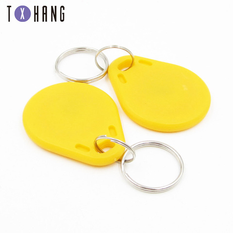 10PCS 13.56 Mhz RFID M1 S50 UID Changeable Card Tag Keychain Key Keyfob Block Sector Writable Yellow diy electronics ► Photo 1/3