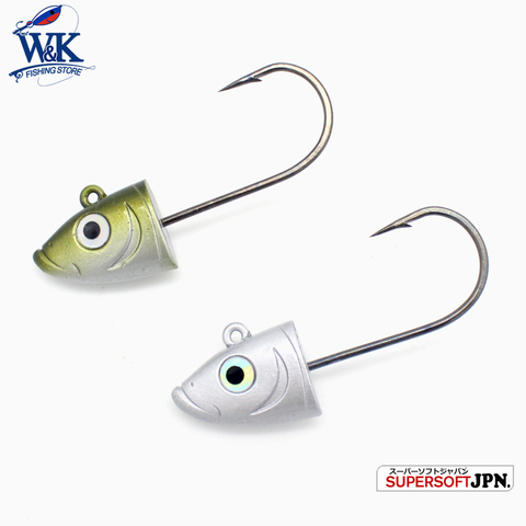 Fishing Lures with Jig Head 1/0 Hooks 12g 2pcs/pk for Soft Vinyl Weight 3/7 oz with Laser EYES Inshore JIG HEAD Hook ► Photo 1/6