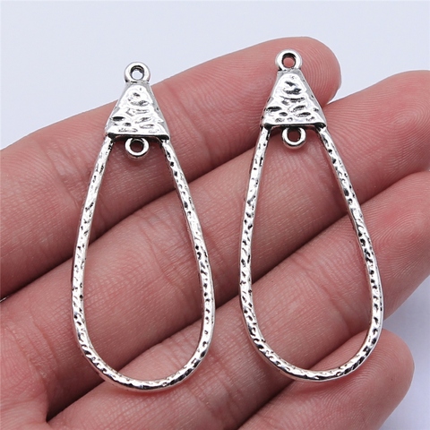 WYSIWYG 10pcs 51x21mm Antique Silver Color Drop Earring Accessories Earring Connector For Jewelry Making DIY Jewelry Findings ► Photo 1/2