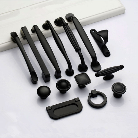 DXS Black Handles for Furniture Cabinet Knobs and Handles Kitchen Handles Drawer Knobs Cabinet Pulls Cupboard Handles Knobs ► Photo 1/6