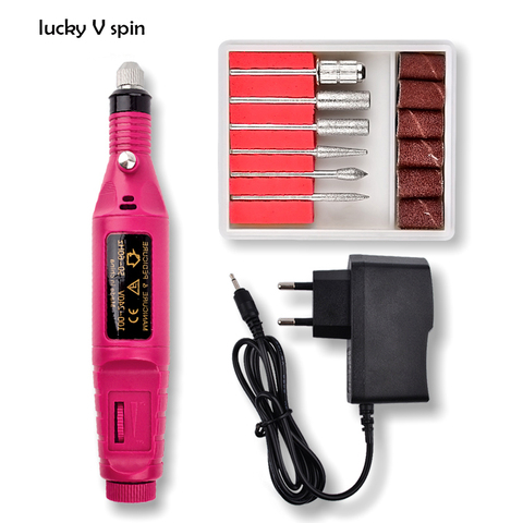 Hot sale 1set 6bits 20000rpm Professional Electric Manicure Machine Nail Drill art Pen Pedicure File Polish Shape Tool Feet ► Photo 1/6