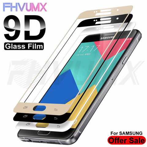 9D Protective Glass on For Samsung Galaxy A3 A5 A7 J3 J5 J7 2016 2017 Screen Protector For Samsung S7 Tempered Glass Film Case ► Photo 1/6