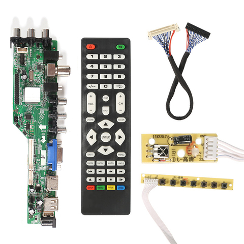 3663 New Digital Signal DVB-C DVB-T2 DVB-T Universal LCD TV Controller Driver Board UPGRADE 3463A Russian USB play ► Photo 1/6