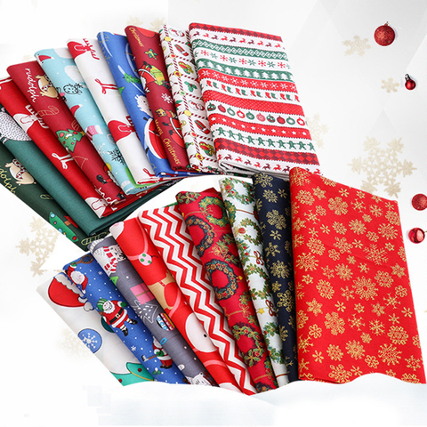 Christmas Series Cotton Fabric Printed Cloth Sewing Quilting Fabrics Patchwork Needlework DIY Handmade Material 24x25/14x14cm ► Photo 1/6