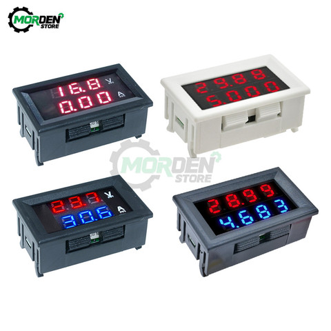 Mini LED Dual Display Digital Voltmeter Ammeter 4 Bit 5 Wires DC 100V 200V 10A 50A 0.28 Inch Voltage Current Meter Red Blue ► Photo 1/6