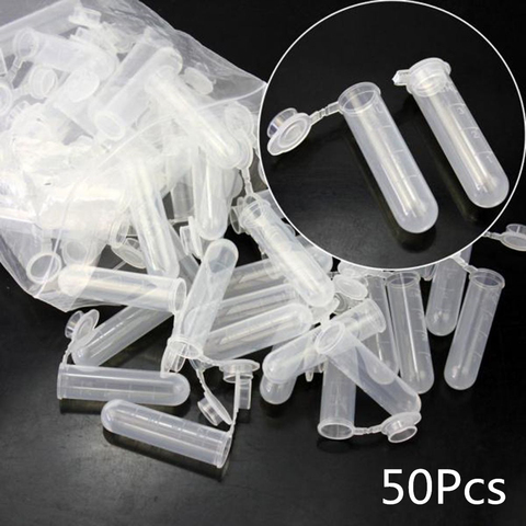 50Pcs 5 ml Centrifuge Test Tube Multi-purpose Clear  Plastic Tube Empty Sample Storage Container Round Bottom EP Tube with Scale ► Photo 1/6