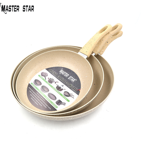 Master Star 2022 New Granite Coating Fry Pan Set Marble Coating Frying Pan Non-stick Fire Use Cooker 20/24/28 Pan Set ► Photo 1/6