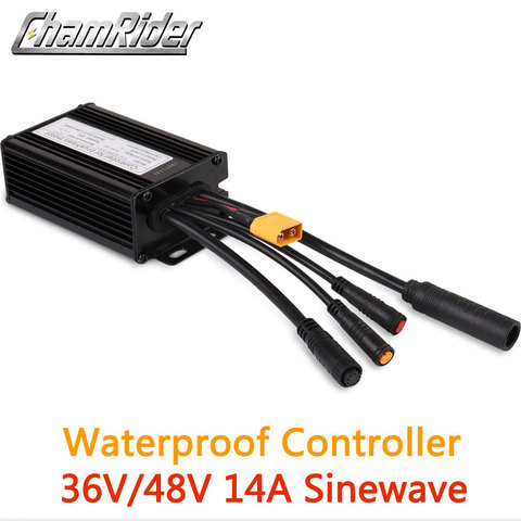 Waterproof Connector 36V 250W 48V 350W 14A 6 Mosfet Electric bicycle Brushless Controller Sinewave KT Series Support LED LCD ► Photo 1/6