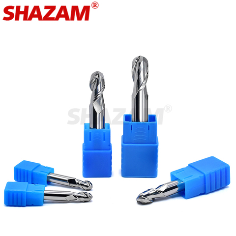 Milling Cutter Hrc50 Ball Nose Alloy 2 Blades Tungsten Steel Tools By Aluminum Cnc SHAZAM Wholesale Woodworking For Wood Cutters ► Photo 1/5