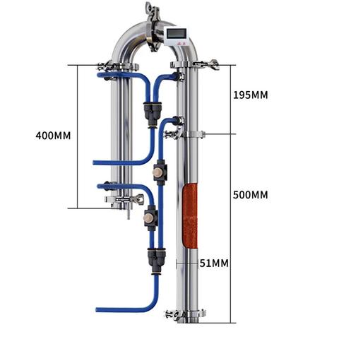 Tubular distillation column with copper net alcohol production home brewed brandy vodka whisky moonshine distilled equipment ► Photo 1/6