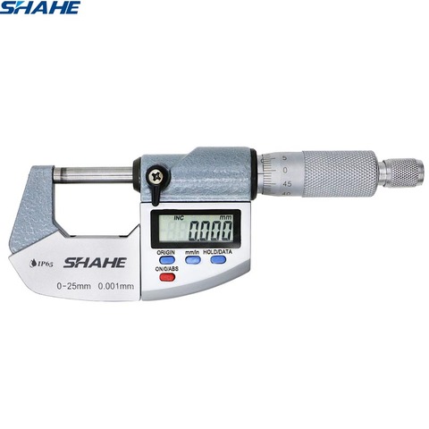 shahe  0-25mm Micron Digital outside Micrometer Electronic micrometer gauge 0.001mm digital gauge measuring tools ► Photo 1/6