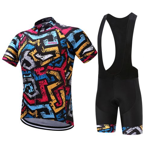 2022 New Quick Dry Men's Summer Cycling Suit Bib Shorts Cycling Clothing Ropa Ciclismo Hombre Bike Mtb Sport Cycling Jersey Set ► Photo 1/6