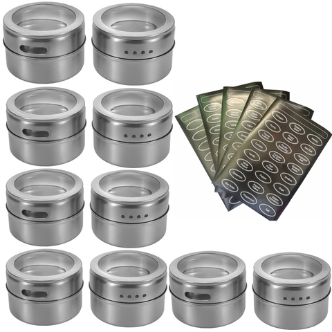 Magnetic MultiPurpose Spice Storage Tins Stainless Steel Spice Jar Set With Magnetic on Refrigerator Seasoning Sprays 1PC ► Photo 1/6