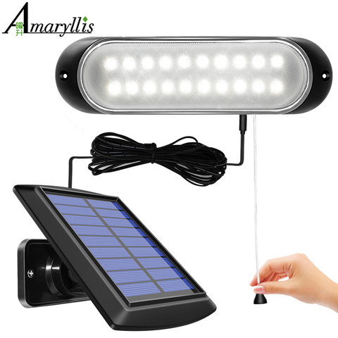 Newest 20 led Solar Lamp Separable Solar Panel and Light With Line Waterproof Pull- Switch Lighting Available Outdoor or Indoor ► Photo 1/6