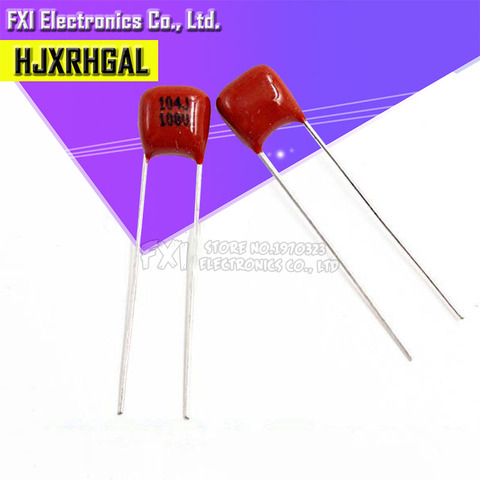 50PCS 100V104J Pitch 5mm 100NF 0.1UF 100V 104 CBB Polypropylene film capacitor new ► Photo 1/2