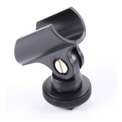 Microphone Clip Stand 19mm Plastic Mic Holder Clip with Hot Shoe For DSLR Camera New ► Photo 1/6