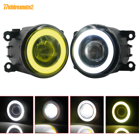 2 X Car LED Fog Light Angel Eye DRL Front Fog Lamp For Renault Duster Clio Megane Twingo Trafic Scenic Koleos Kadjar Lodgy Kwid ► Photo 1/6