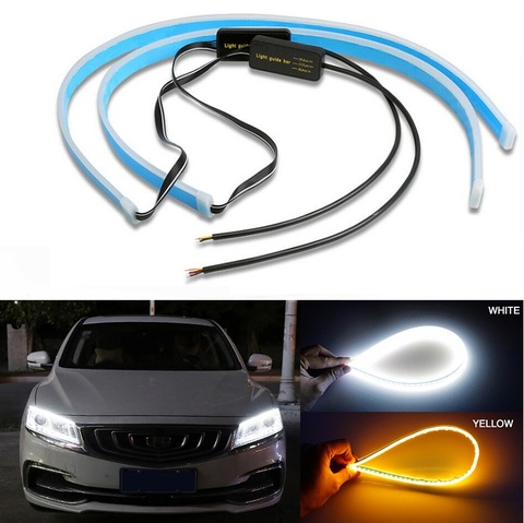 2x Ultrafine 30cm 45cm 60cm DRL Daytime Running Light Waterproof Flexible Soft Tube Guide Car LED Strip Car Accessries 12V ► Photo 1/6