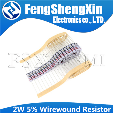 20pcs 2W 5% Wirewound Resistor Fuse 0.05R 0.1R 0.15R 1R 2.2R 4.7R 5.1R 10R 20R 22R 47R 51R 100R ► Photo 1/1