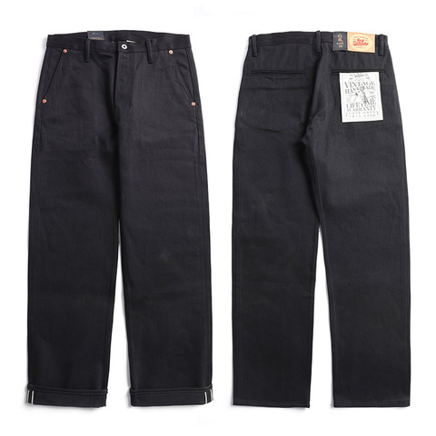 Red Tornado Black Officer Pants Men's Selvedge Denim Jeans Chino Relaxed Fit ► Photo 1/6