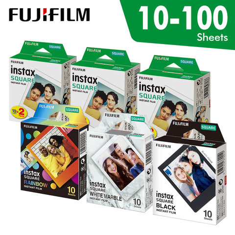 Original Fujifilm Instax Square Instant white edge Film 10 to 100 Sheets for Fuji SQ10 6 20 SP2 Hybrid format cameras ► Photo 1/6