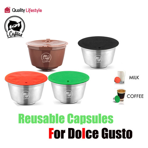 New Reusable Milk Pod & Coffee Capsule for Nescafe Dolce Gusto Stainless  Steel Refillable Coffee Filter Pods - AliExpress