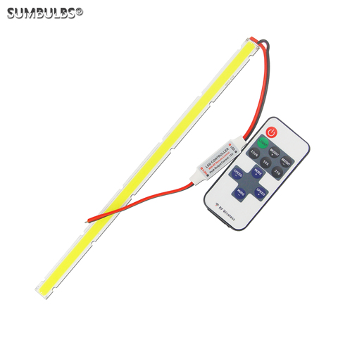 SUMBULBS 250*12mm 10W 1000LM DC 12V COB LED Strip Light source With RF Remote controller Dimmer Warm Natural Cold White COB ► Photo 1/6