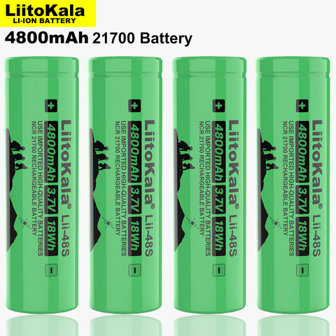 2022 LiitoKala Lii-48S 3.7V 4800mAh 21700 li-lon Rechargeable Battery 9.6A power 2C Rate Discharge ternary lithium batteries ► Photo 1/6