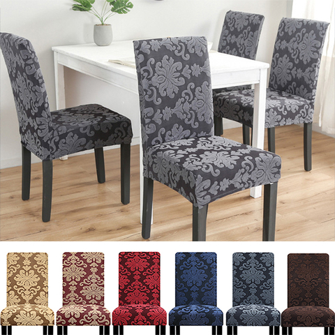 1/2/4/6 Pcs Universal Size Chair Cover Elastic Slipcovers Jacquard Fabric Wedding Decoration House Restaurant Hotel Party Home ► Photo 1/6