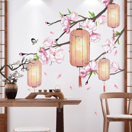 Lantern Wall Stickers Chinese Style Pictures For Living Room Decoration Teenager Girls Wallpaper Bedroom Decor Home Posters ► Photo 1/5