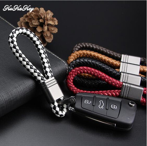 KUKAKEY Hand Woven Car Keychain Keyring For VW For Mitsubishi Mustang For Opel For Porsche For Jeep Auto Key Chain Rings Holder ► Photo 1/6