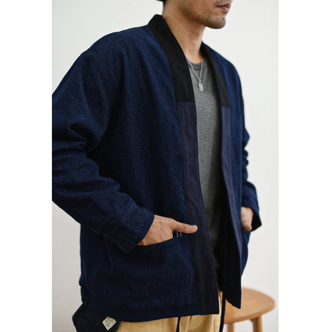 Saucezhan Jacket Men Reversible Jacket Taoist Robe Sashiko Robe mens fashion vintage autumn  Cotton ► Photo 1/6