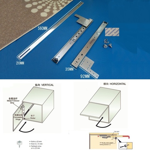 Premintehdw Pocket Door Slide Pivot Door Slide Hardware Inset Application Flipper Door Slide ► Photo 1/2