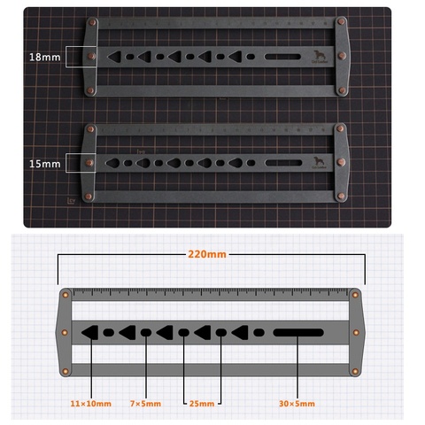 2022 15mm/18mm New Belt-assisted Positioning Punch Ruler Leather Craft DIY Width 18~48mm Adjustable Leathercraft Punching ► Photo 1/6