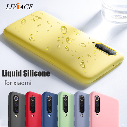 original liquid silicone phone case for xiaomi mi 10 9 se lite pro a3 mi10 xiomi soft back cover case for xiaomi mi9 9se xiaomi9 ► Photo 1/6