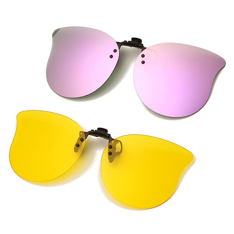 Fishing Women Mirror Purple 100% Polarized Pilot Flip Up Clip on Sunglasses Driving Ladies Pink Sun Glasses Night Vision Lens ► Photo 1/6